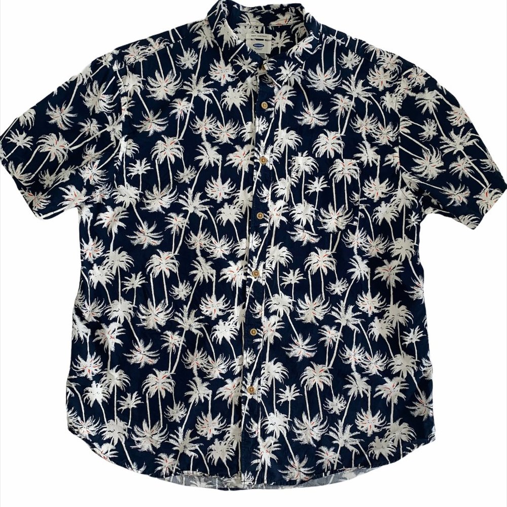 Old Navy Mens Short Sleeve Button Up Hawaiian Vaca